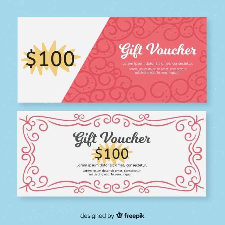 Vecteur gratuit bon cadeau de 100 $