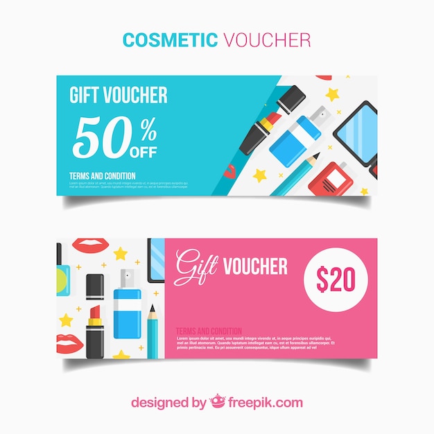 Vecteur gratuit bon cosmetic