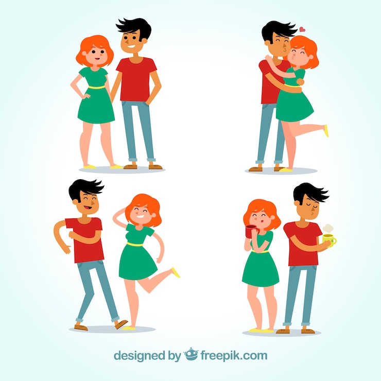 Vecteur gratuit bon pack de couple