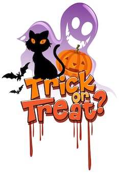 Des bonbons ou un sort avec le logo du chat halloween