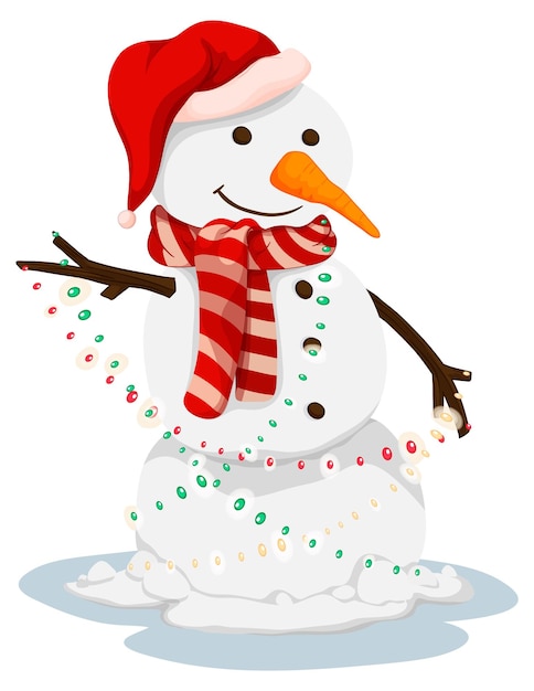 Bonhomme de neige de Noël en style cartoon