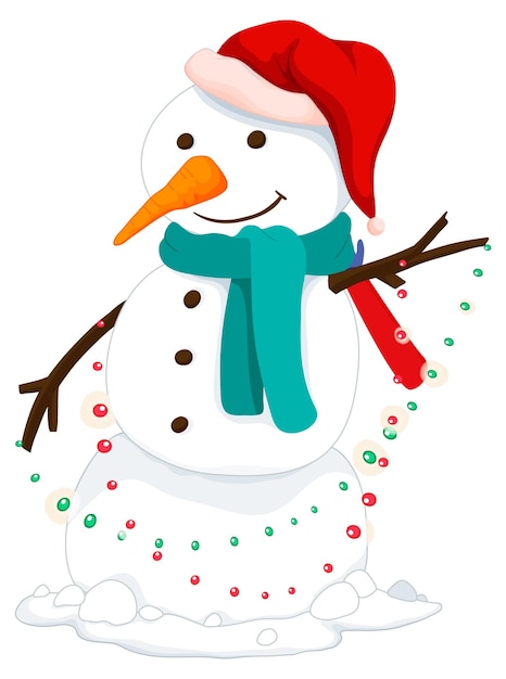 Vecteur gratuit bonhomme de neige de noël en style cartoon