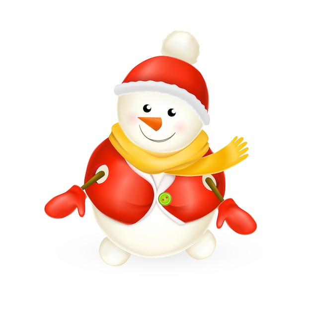 Bonhomme de neige souriant