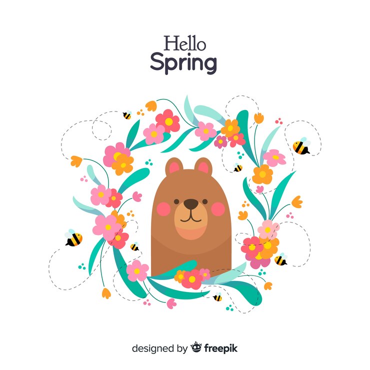 Vecteur gratuit bonjour à l'arrière-plan du printemps