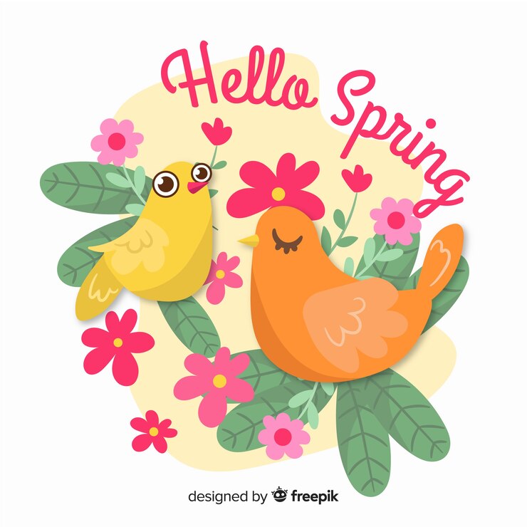 Vecteur gratuit bonjour à l'arrière-plan du printemps