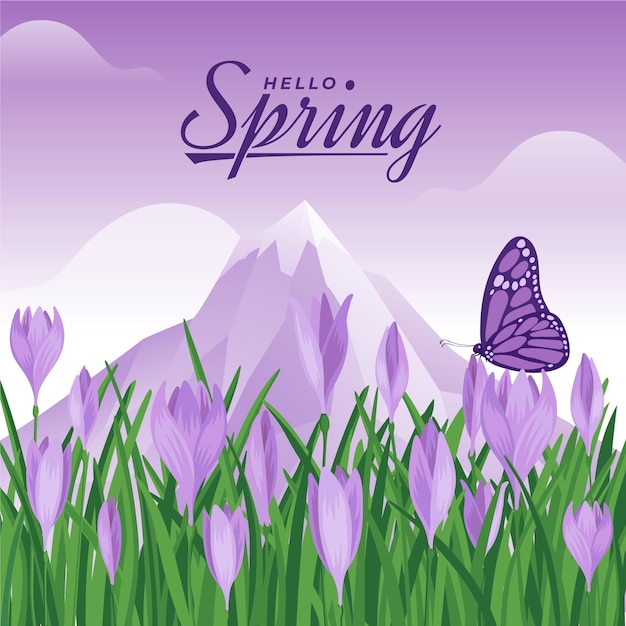 Bonjour à l'arrière-plan du printemps