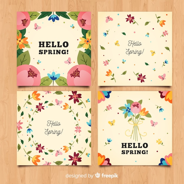 Bonjour Collection De Cartes De Printemps