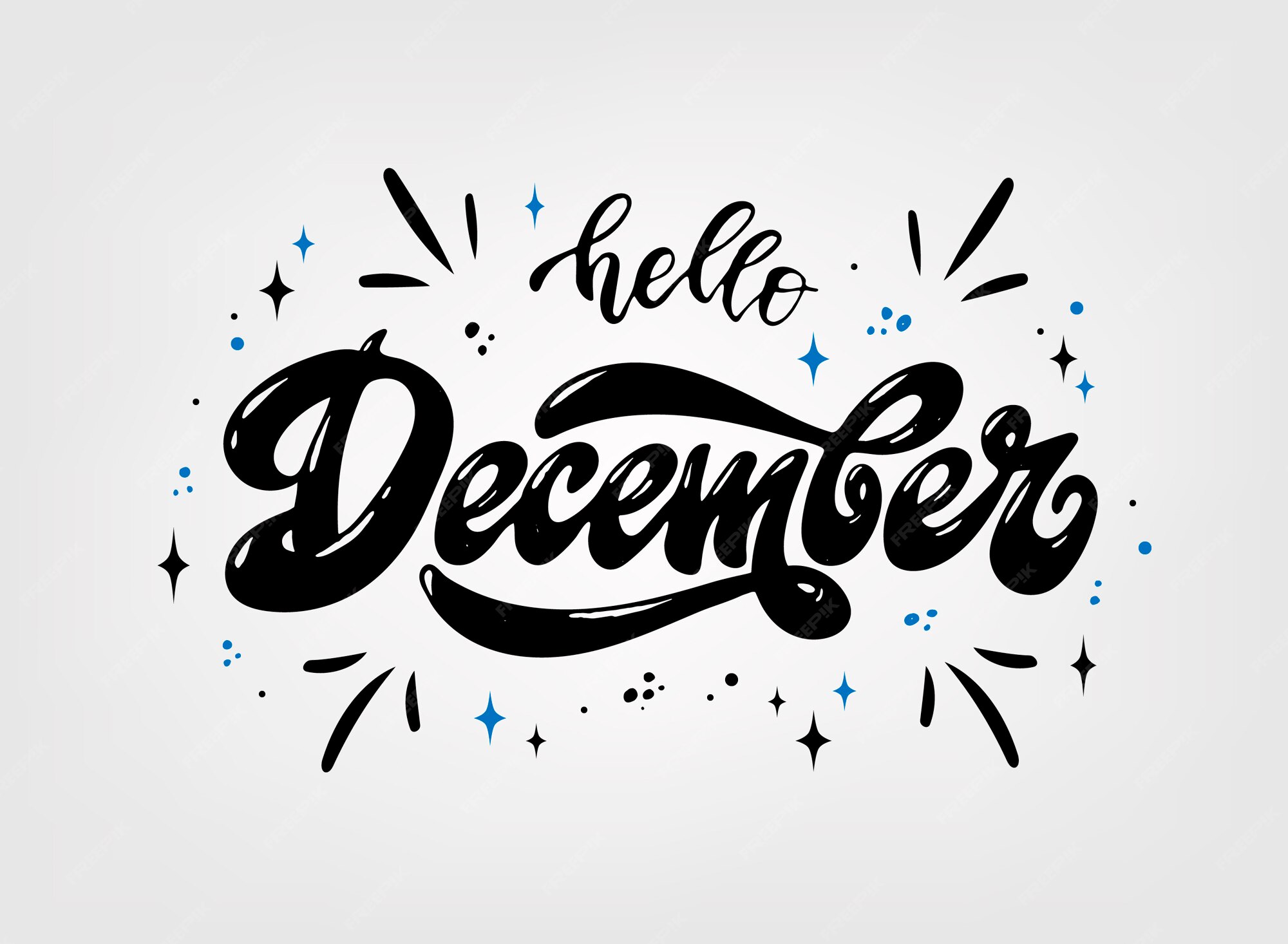Bonjour Decembre Citation De Lettrage A La Main Vecteur Premium