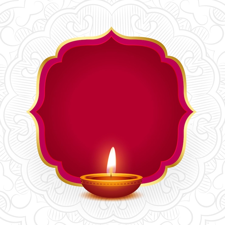 Vecteur gratuit bonjour diwali fond festif réaliste diya avec espace de texte