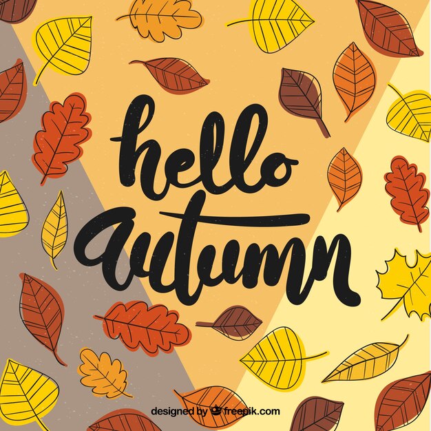 Bonjour fond d&#39;automne avec des feuilles