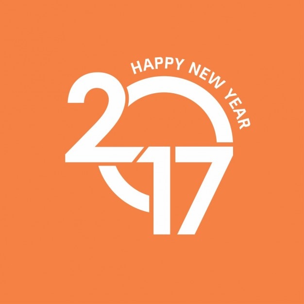 Vecteur gratuit bonne année 2017 modèle de papier peint orange