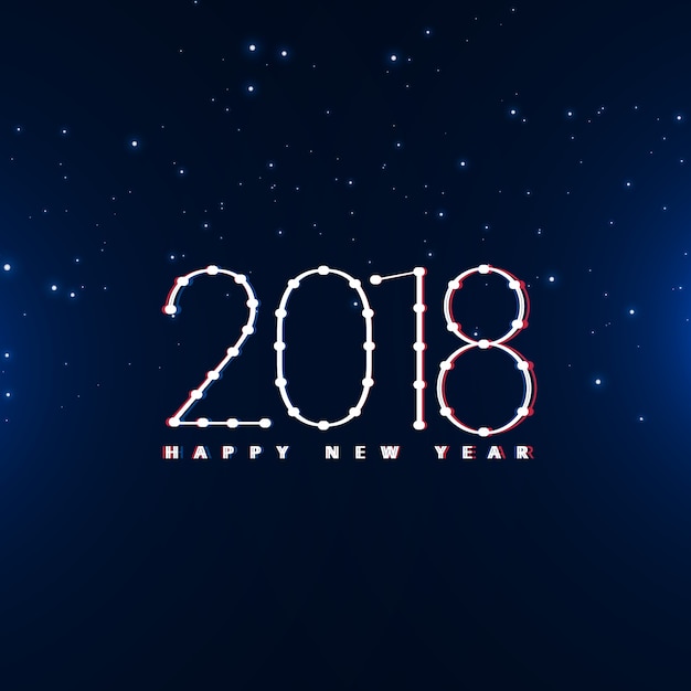 Bonne année 2018 design en fond bleu