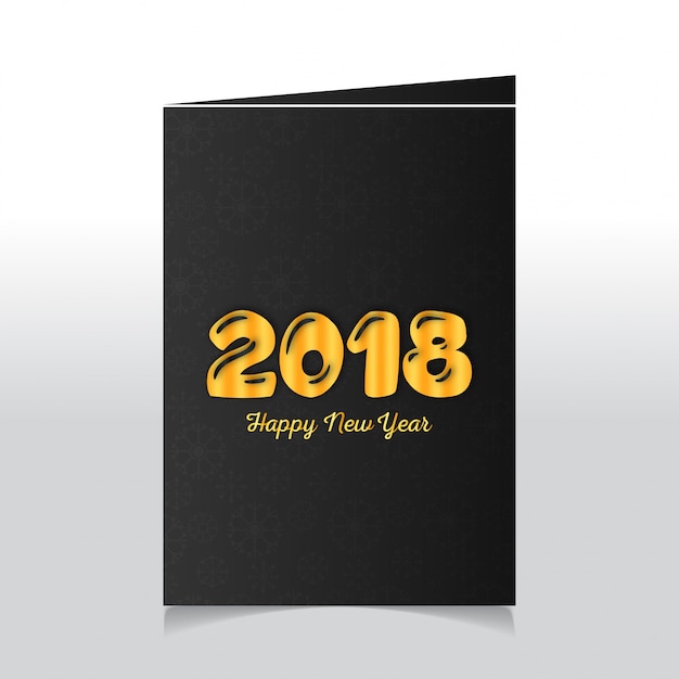 Bonne année 2018 Texte Design Illustration vectorielle Gradient d&#39;or Typographie Fond blanc Illustration de carte