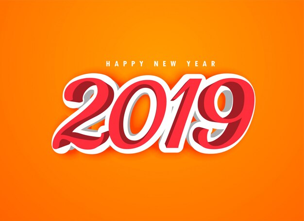 Bonne année 2019 en style 3d