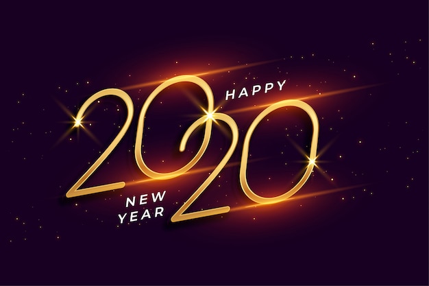 Bonne année 2020 brillant fond de célébration dorée