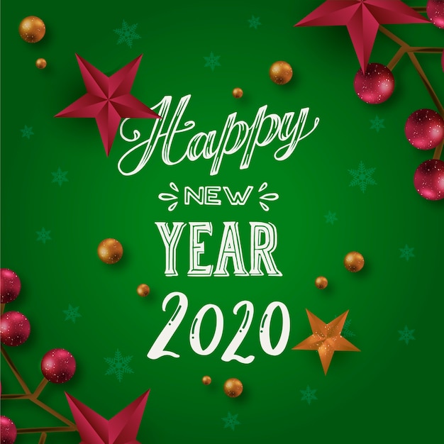 Bonne Année 2020 Concept Avec Lettrage