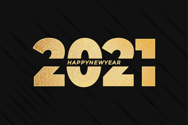 Bonne année 2021 avec effet doré et abstrait