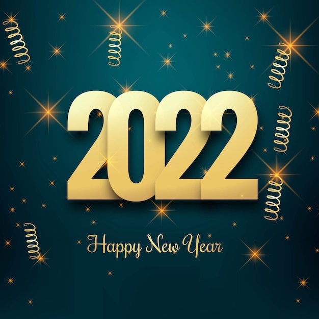 Bonne Année 2022 Carte Vacances Fond Brillant