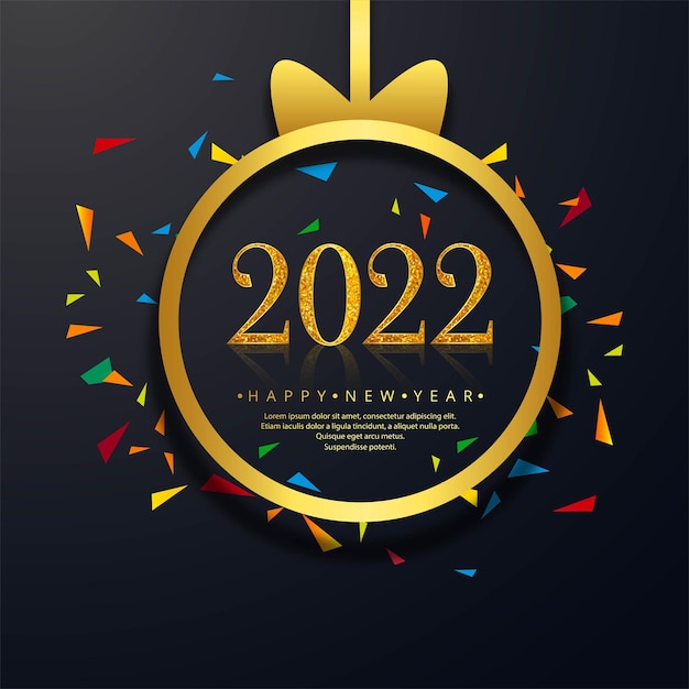 Bonne Année 2022 Carte Vacances Fond Brillant