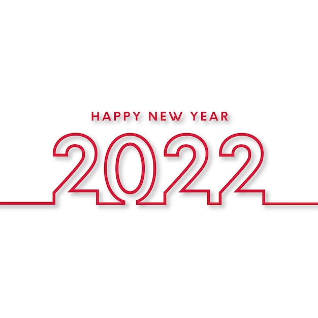 Vecteur gratuit bonne année 2022 fond avec des lignes rouges