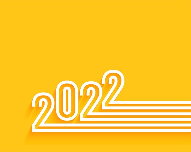 Bonne année 2022 fond minimaliste jaune