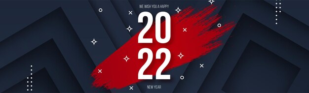 Bonne année 2022 Post avec coup de pinceau et fond de Memphis