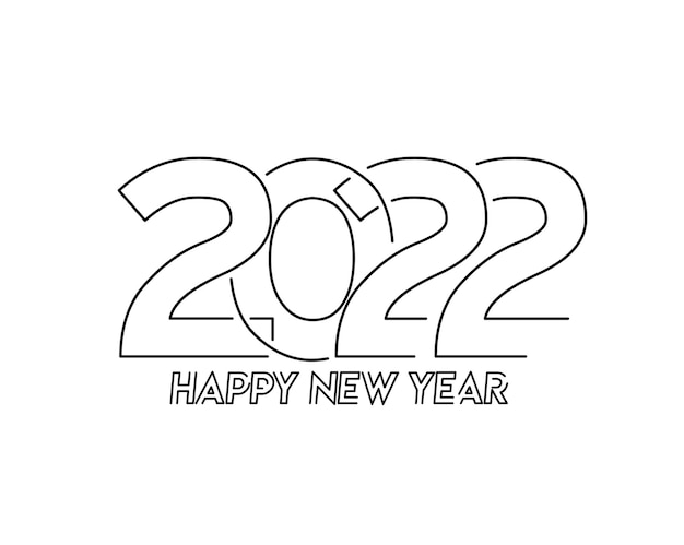 Vecteur gratuit bonne année 2022 text typography design patter, illustration vectorielle.