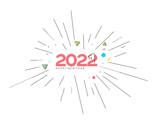 Bonne année 2022 Text Typography Design Patter, illustration vectorielle.