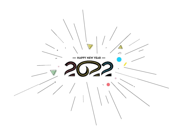 Vecteur gratuit bonne année 2022 text typography design patter, illustration vectorielle.