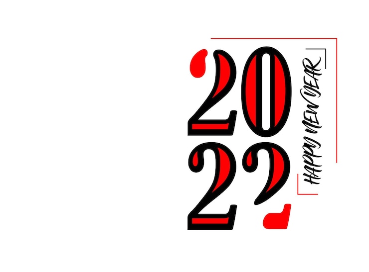 Vecteur gratuit bonne année 2022 text typography design patter, illustration vectorielle.