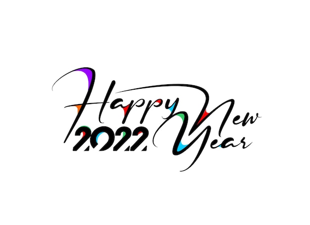 Bonne Année 2022 Text Typography Design Patter, Illustration Vectorielle.