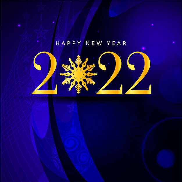 Bonne année 2022 vecteur de fond bleu célébration