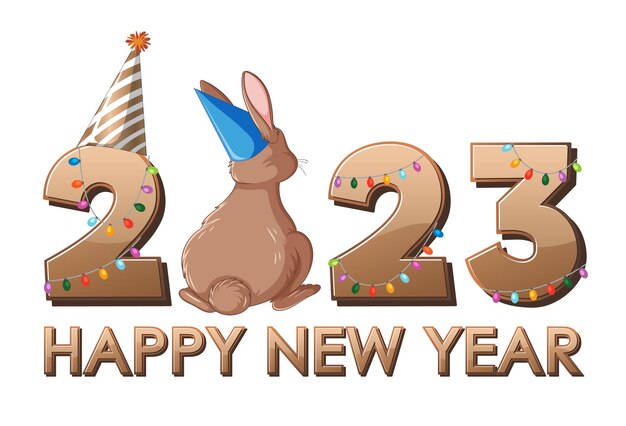 Vecteur gratuit bonne année 2023 année du lapin