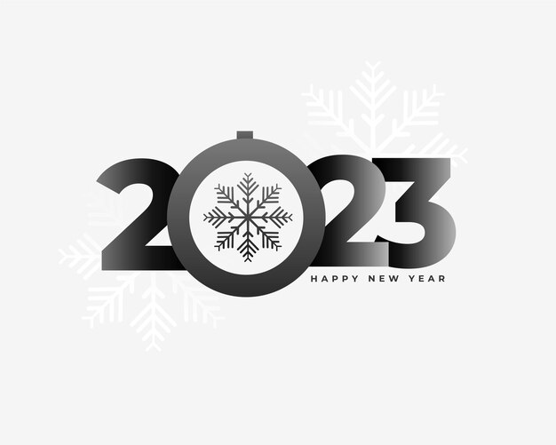 Vecteur gratuit bonne année 2023 bannière de voeux avec illustration vectorielle de flocon de neige d'hiver