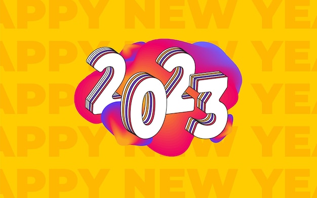 Vecteur gratuit bonne année 2023. concept de conception de modèle pour la célébration de 2023 avec fond dégradé.