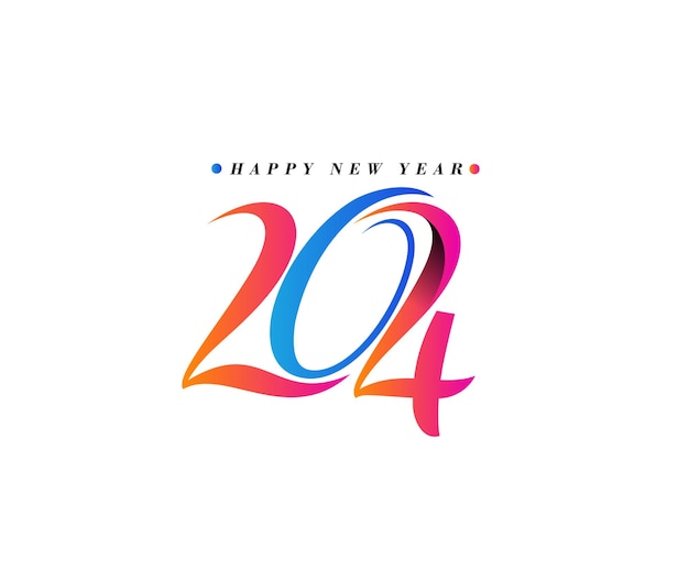 Bonne année 2024 Conception de bannière de flyer d'élément de conception de typographie de texte