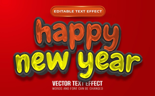 Bonne année effet de texte modifiable