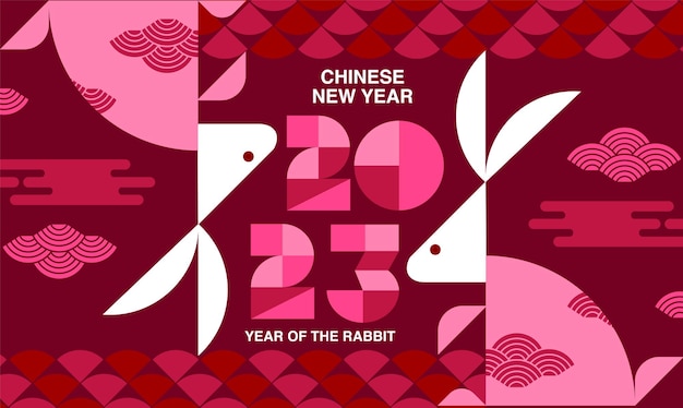 Bonne année, nouvel an chinois 2023 , année du lapin , chinois traditionnel, réflexion.