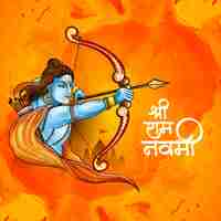 Vecteur gratuit bonne année ram navami design de carte de fête culturelle indienne