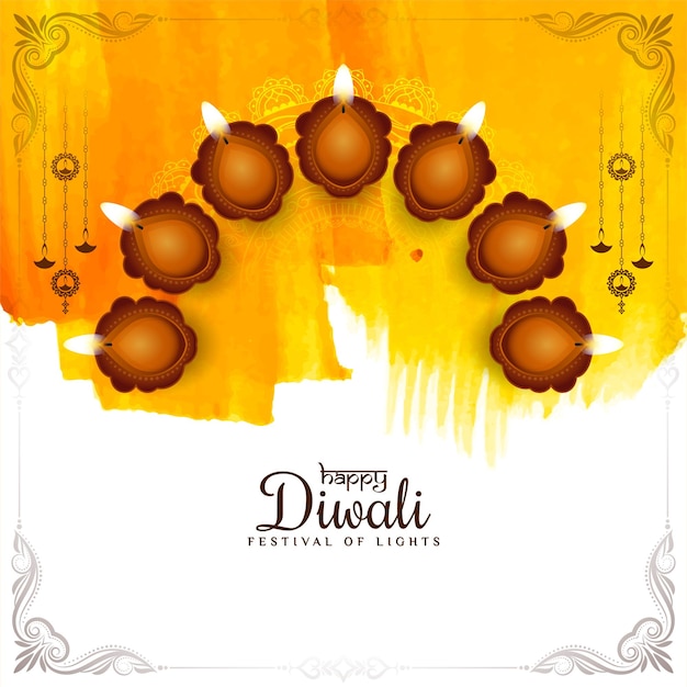 Vecteur gratuit bonne diwali fête religieuse indienne vecteur de fond décoratif