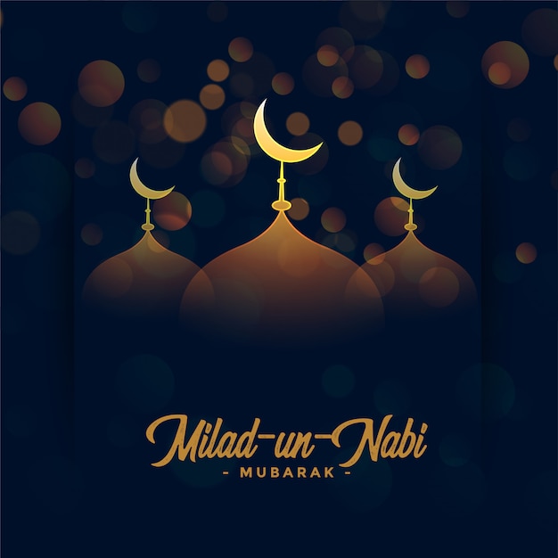 Vecteur gratuit bonne fête festival milad un nabi avec mosquée