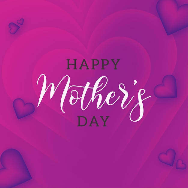 Vecteur gratuit bonne fête des mères salutations fond violet rose bannière de conception de médias sociaux vecteur gratuit