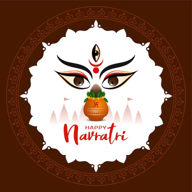 Vecteur gratuit bonne fête religieuse indienne de navratri