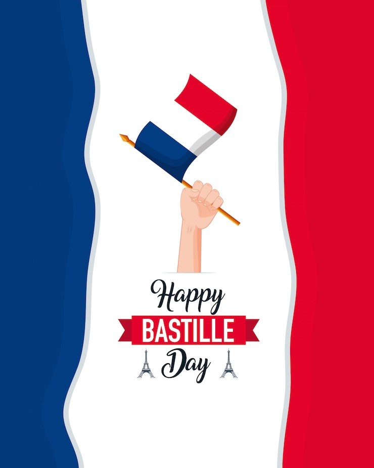 Vecteur gratuit bonne journée de la bastille.