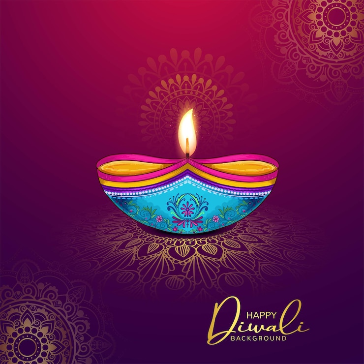 Vecteur gratuit bonne journée de diwali, fête hindoue des lumières.