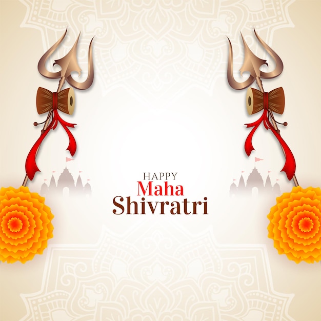 Vecteur gratuit bonne journée maha shivratri carte de vœux de fête culturelle indienne