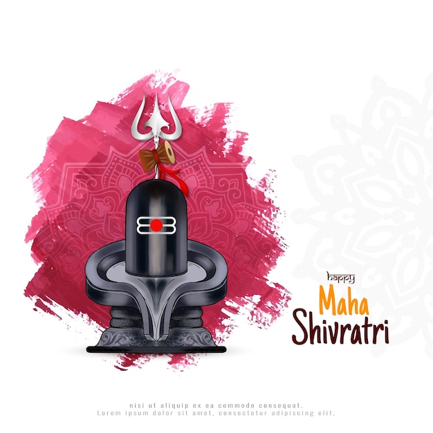 Vecteur gratuit bonne journée maha shivratri carte de vœux de fête culturelle indienne