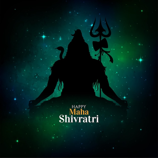 Vecteur gratuit bonne journée maha shivratri festival indien arrière-plan décoratif religieux