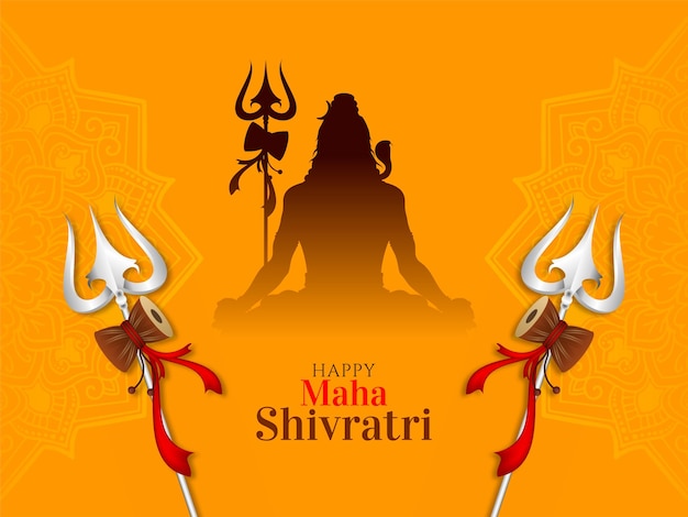 Vecteur gratuit bonne journée maha shivratri festival religieux indien hindou design de fond