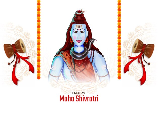 Bonne Journée Maha Shivratri Fête Indienne Arrière-plan Religieux